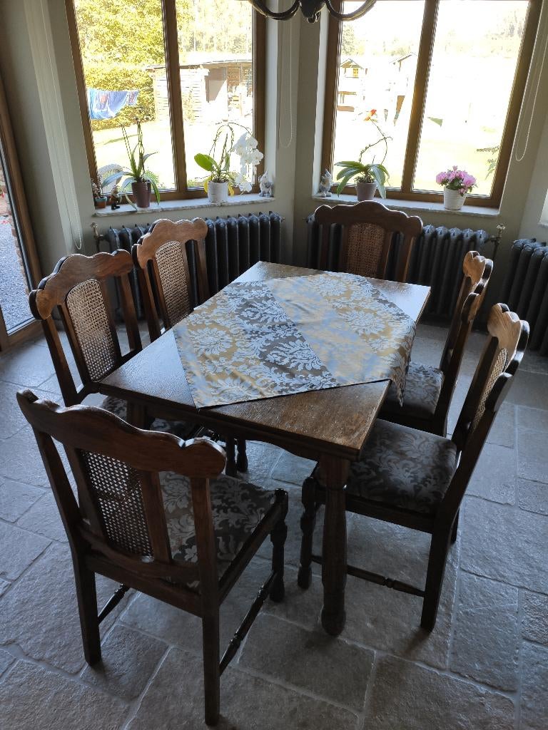 keukentafel + 6 stoelen, Ophalen, Gebruikt