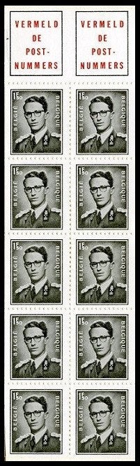 B4 Carnet de timbres S.M le Roi Baudouin (Néerlandais), Envoi, Timbre-poste, Neuf
