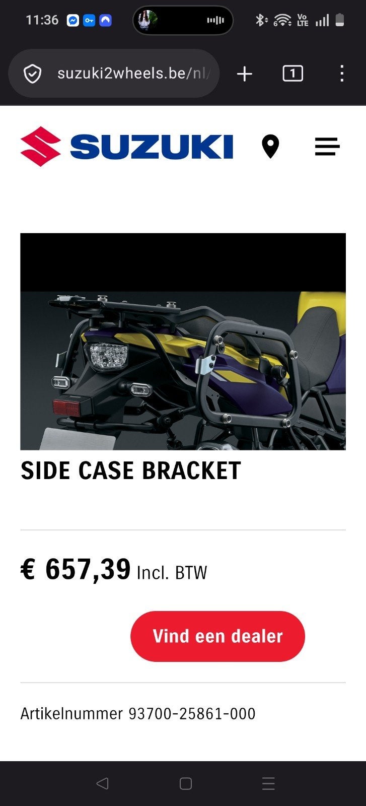 Suzuki Vstrom 800 accessoires orginele koffer beugels, Ophalen, Nieuw