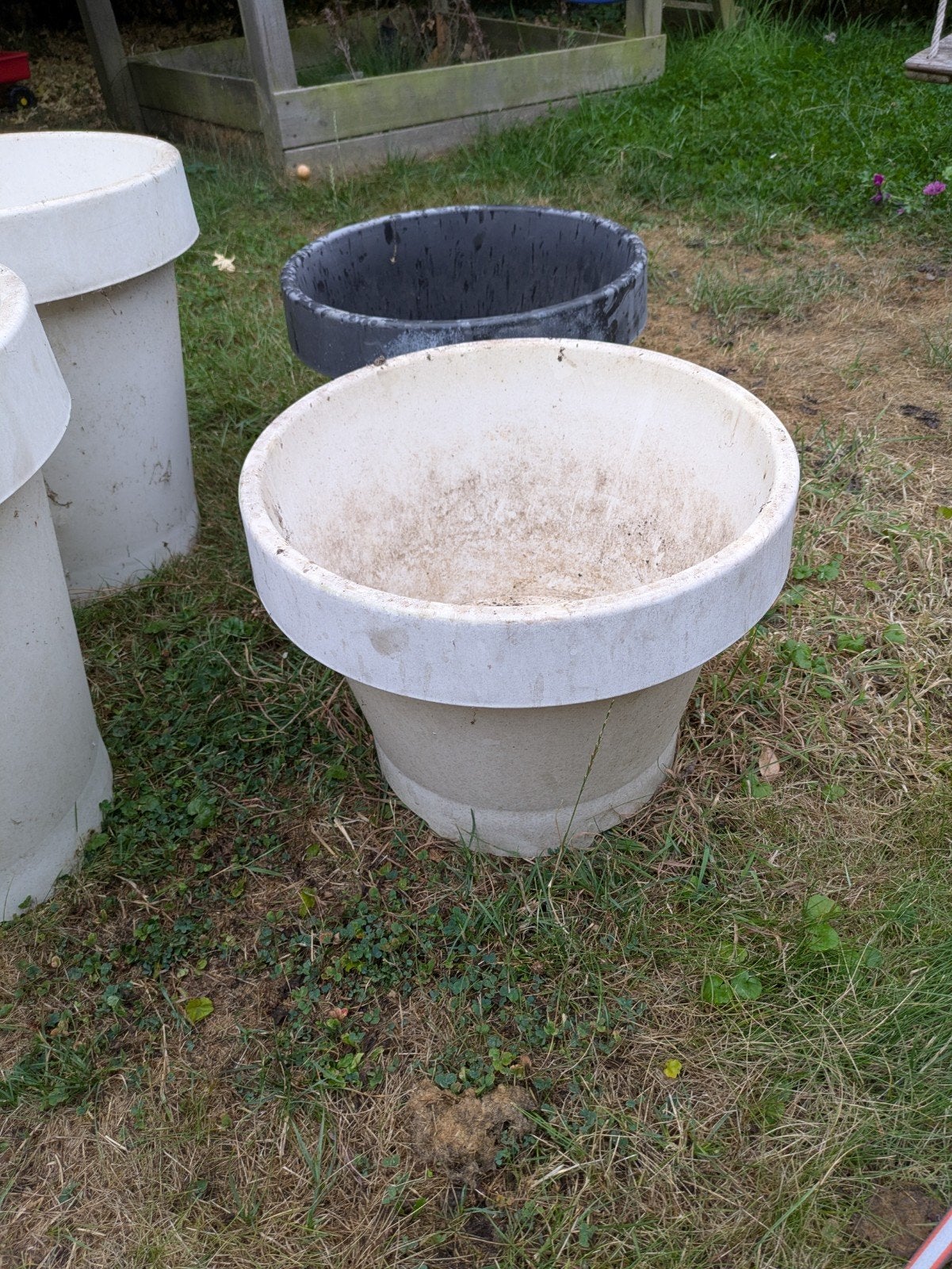 6 pots de fleurs de différentes hauteurs, 40 cm ou plus, Rond, Synthétique, Enlèvement