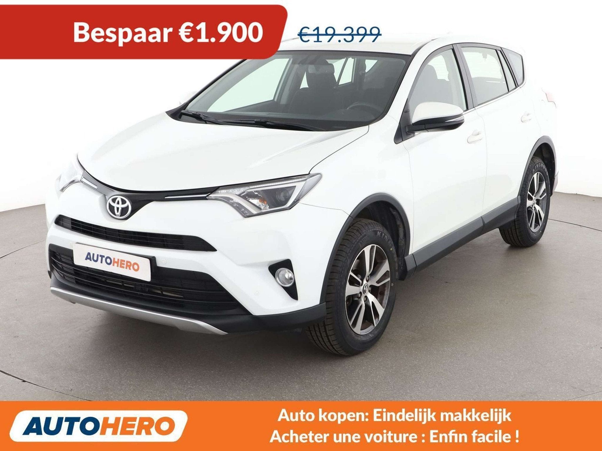 Toyota RAV4 2.0 Active (bj 2016), Auto's, Stof, Gebruikt, Zwart, Wit