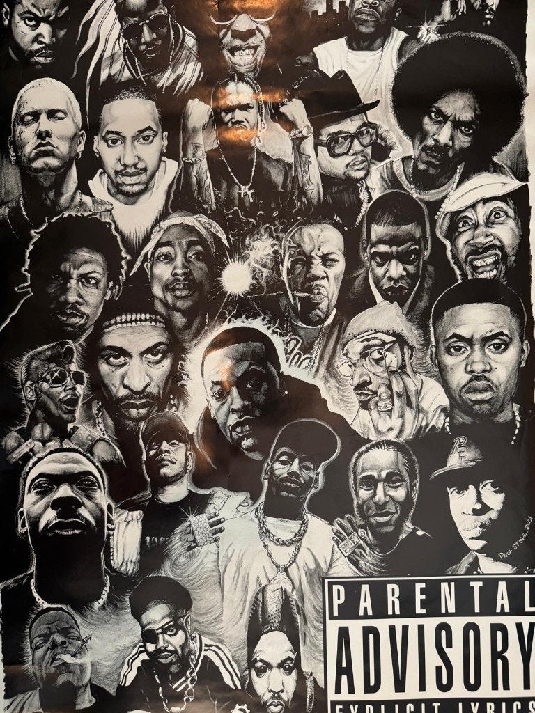 Poster Rap Gods, Maison & Meubles, Accessoires pour la Maison | Autre, Enlèvement, Comme neuf, Blanc, Papier/carton