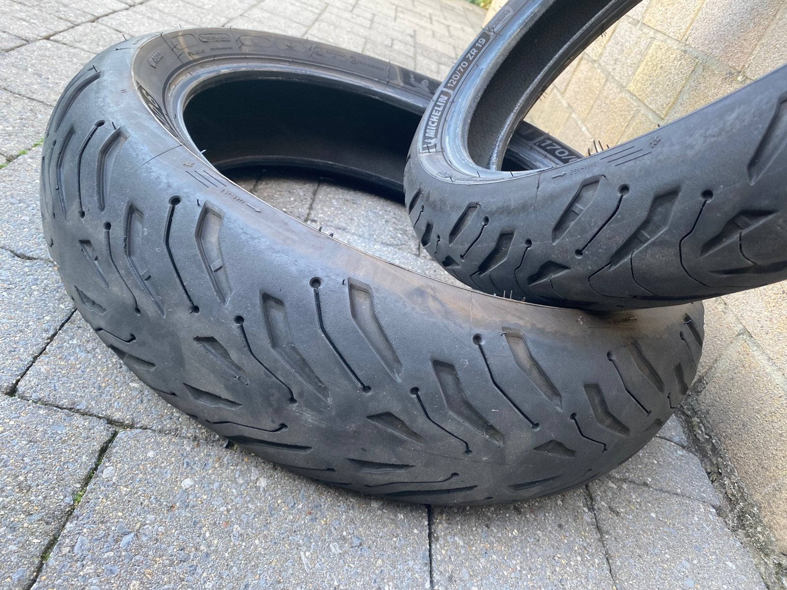 Set Michelin Banden 120/70ZR19 60W & 170/60ZR17 72W BMW GSA, Ophalen, Gebruikt