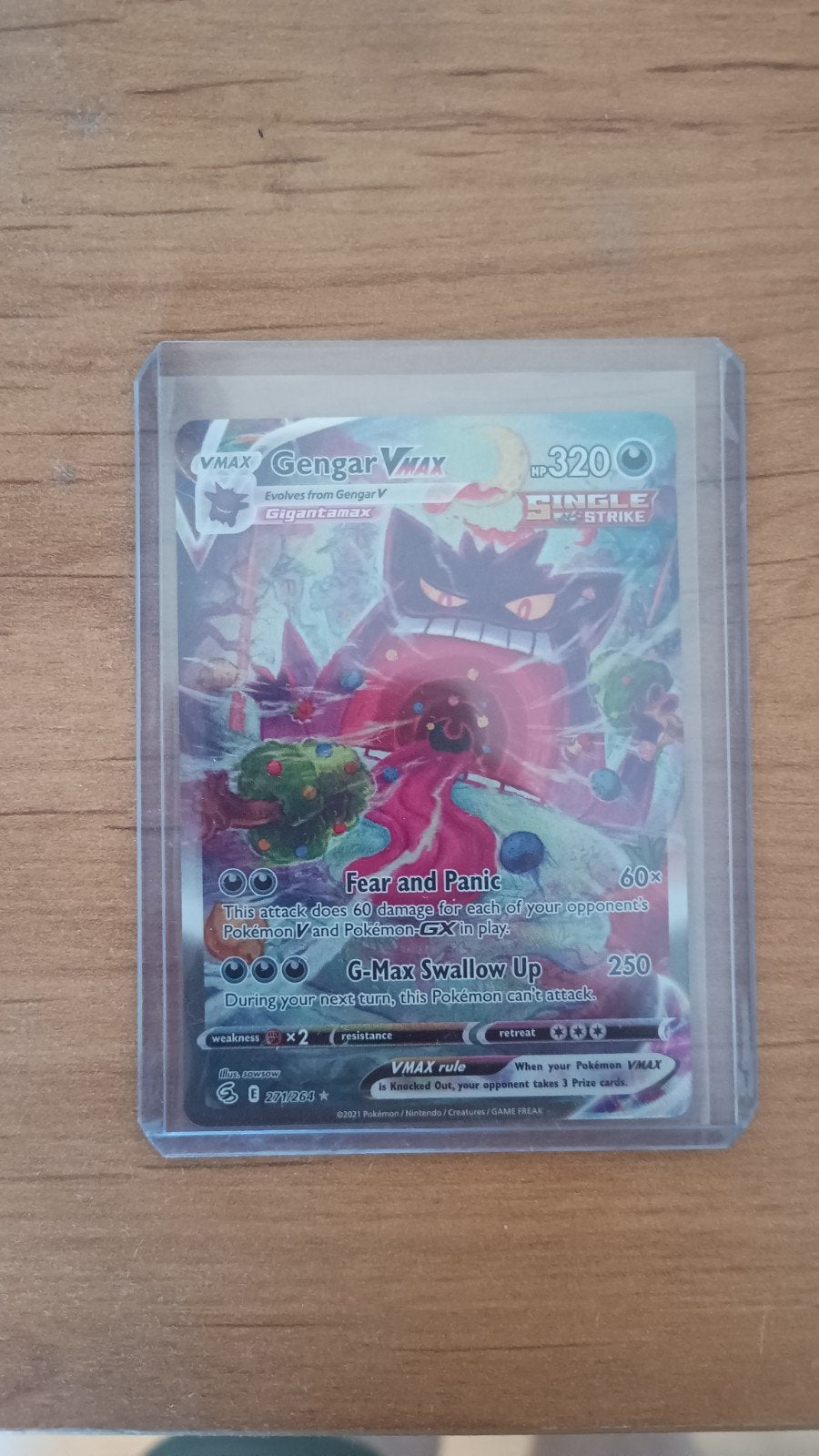 pokemon Gengar VMAX #271 in perfecte staat, Hobby en Vrije tijd, Verzamelkaartspellen | Pokémon, Ophalen of Verzenden, Nieuw, Losse kaart
