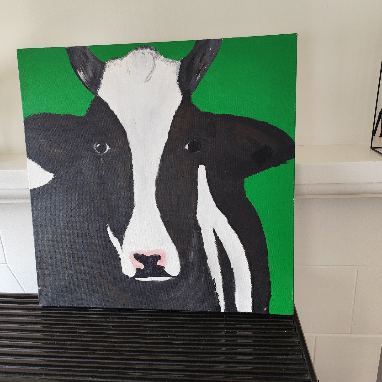 unieke canvas koe, Ophalen