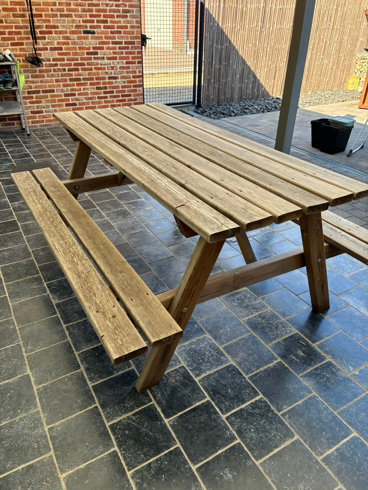 Picknicktafel in goede staat, Ophalen, Gebruikt, Hout