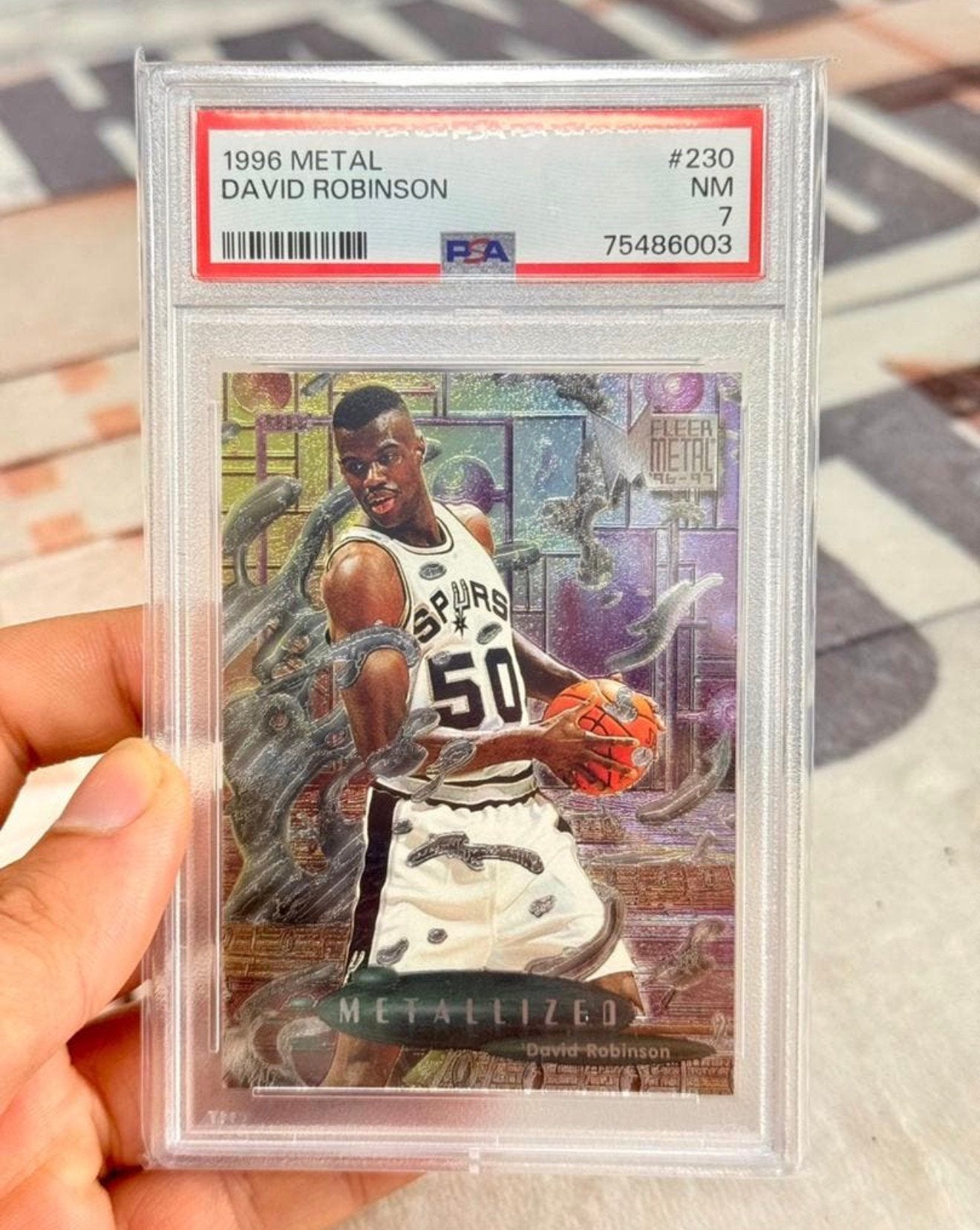1996 Metal David Robinson #230 PSA-7 basketbal basketball, Ophalen of Verzenden, Zo goed als nieuw, Spelerskaart