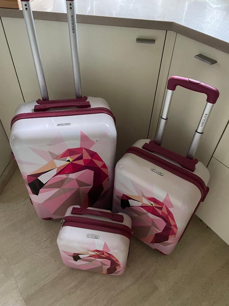 set koffers trolleys Wittchen Flamingo, Ophalen of Verzenden, Zo goed als nieuw, Wieltjes