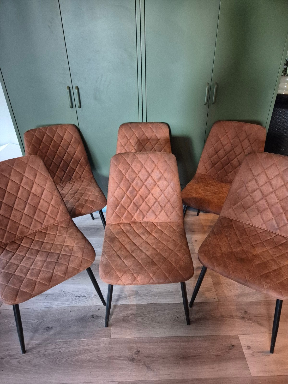 Stoelen 6 cognac kleur, Brun, Enlèvement, Autres matériaux, Cinq, Six Chaises ou plus