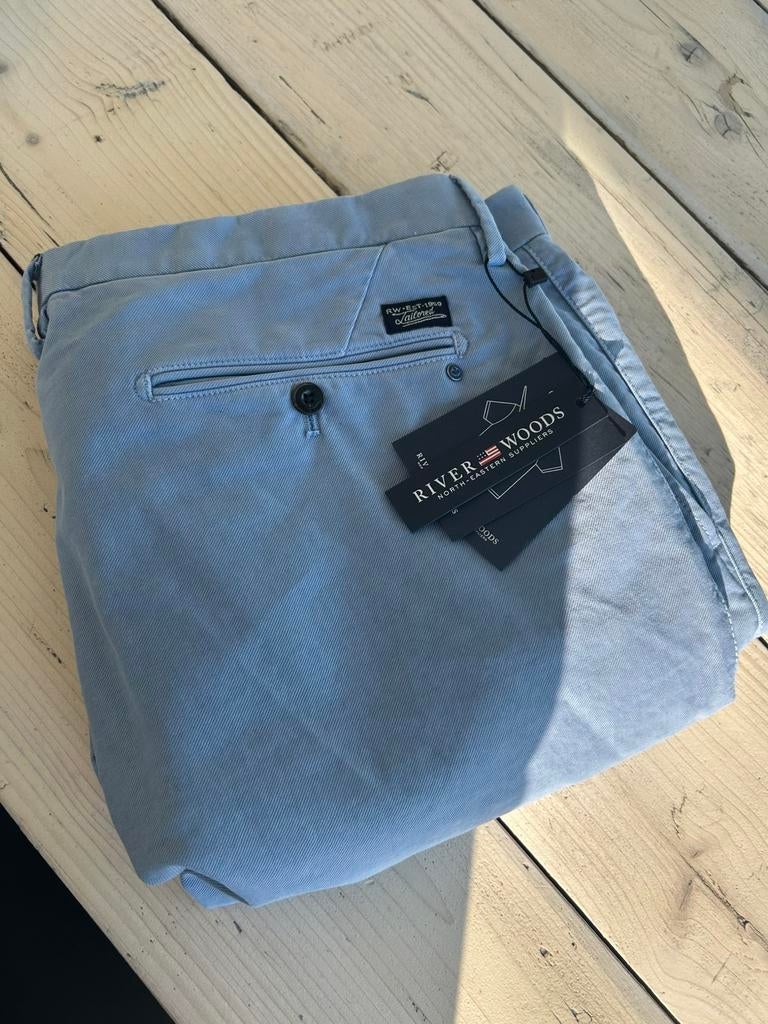 River woods chino, Kleding | Heren, Broeken en Pantalons, Ophalen of Verzenden, Nieuw, Maat 48/50 (M), Blauw