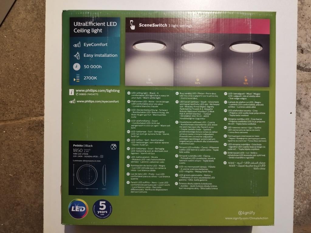 3 X Philips ultra efficient led ceiling light, Ophalen, Nieuw