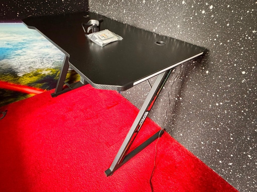 Bureau gaming (1m20x60), Enlèvement, Comme neuf, Noir, Bureau gaming