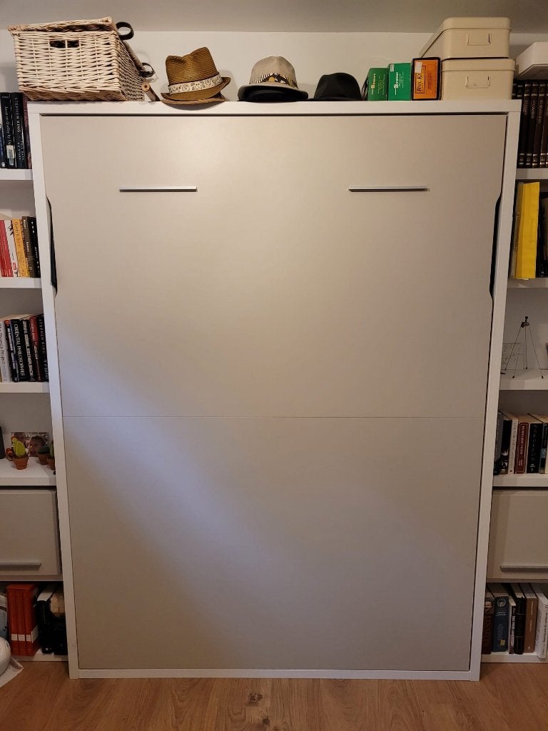 Lit double escamotable - rabattable, Enlèvement, Blanc, Deux personnes, 190 cm ou moins