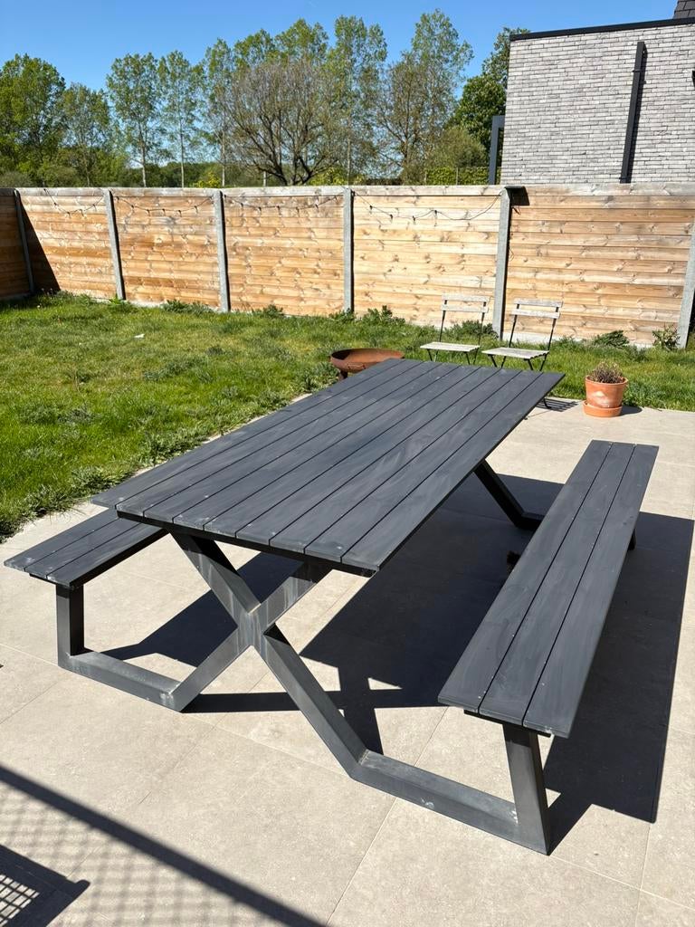 Mundo tuintafel aluminium antraciet, Tuin en Terras, Ophalen, Gebruikt, Rechthoekig, Aluminium