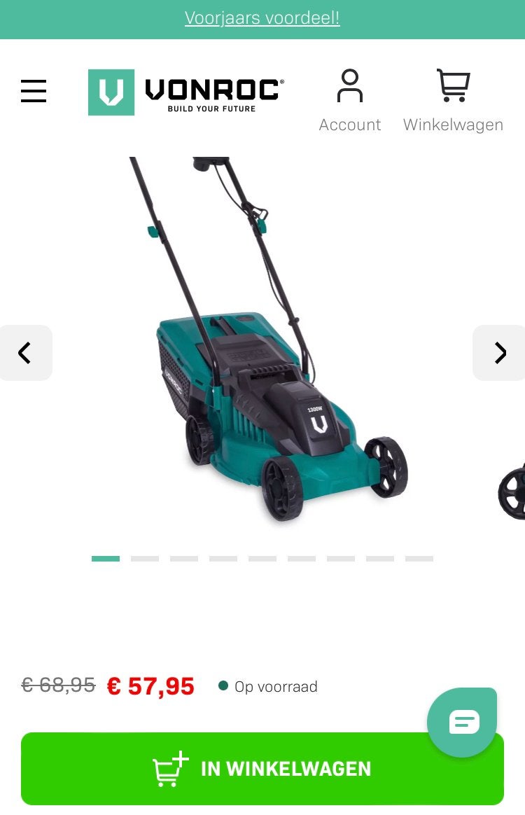 Zo goed als nieuwe grasmaaier merk Vonroc, Tuin en Terras, Grasmaaiers, Ophalen, Zo goed als nieuw