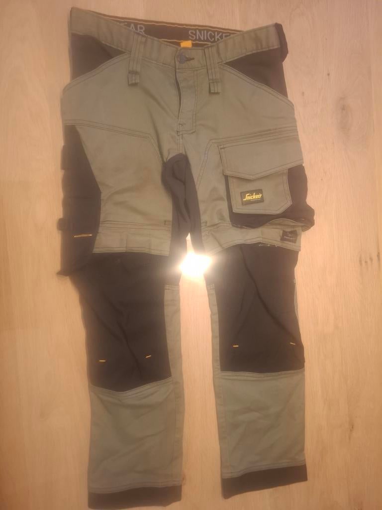 Werkbroek voor kinderen: snickers Khaki Groen - Zwart, Ophalen