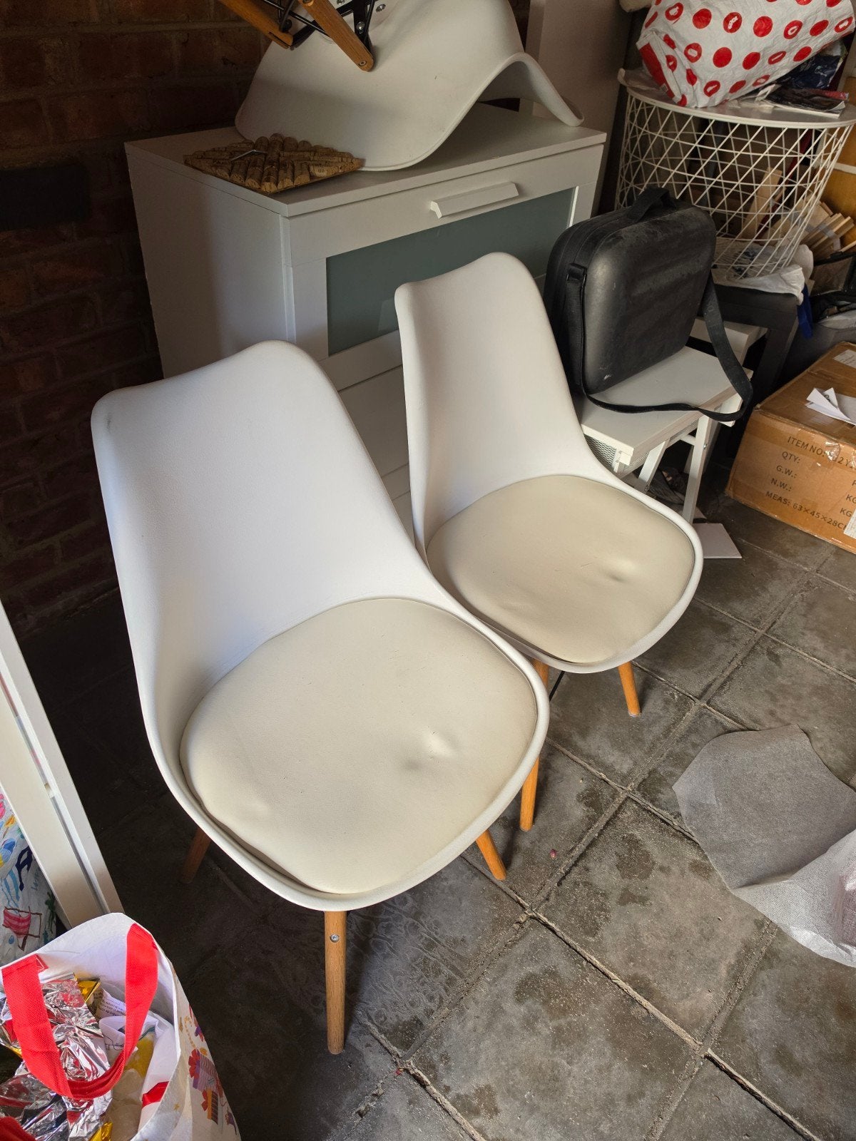 Lot de chaises, Enlèvement, Utilisé, Blanc, Quatre