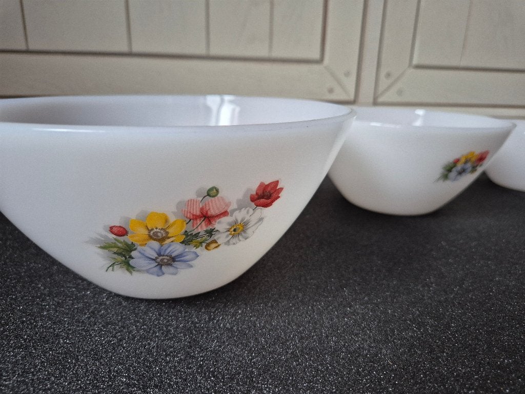 Vintage Arcopal Anemone schalen - set van 4, Ophalen of Verzenden