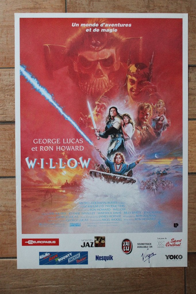 filmaffiche Willow 1988 George Lucas filmposter, Rechthoekig Staand, Ophalen of Verzenden, Zo goed als nieuw, A1 t/m A3