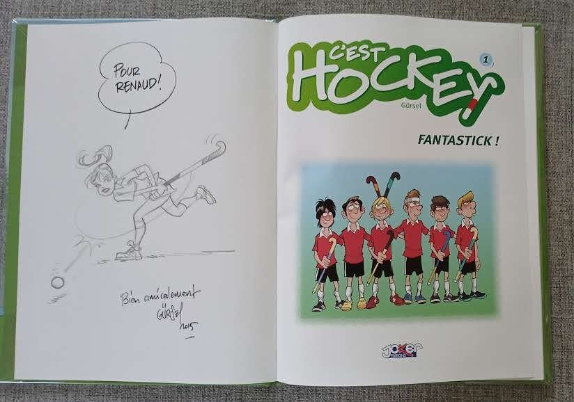 BD C'est Hockey 1 Gürsel dédicace EO Neuf, Eén stripboek, Ophalen of Verzenden, Nieuw