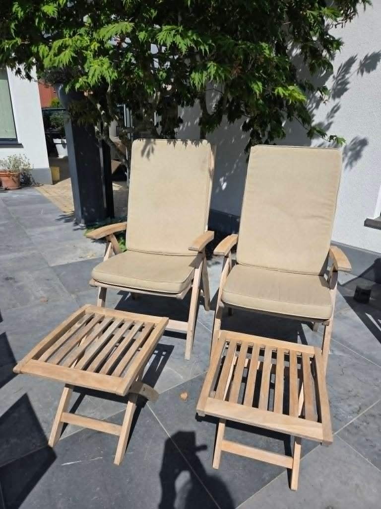 2 Gloster relax stoelen als nieuw, Tuin en Terras, Ophalen, Zo goed als nieuw, Teakhout, Verstelbaar