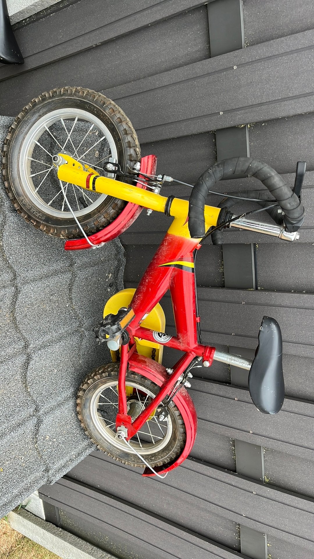 Kinderfiets met koers stuur, Fietsen en Brommers, Fietsen | Kinderfietsjes, Ophalen, Gebruikt, Velgrem, Minder dan 16 inch