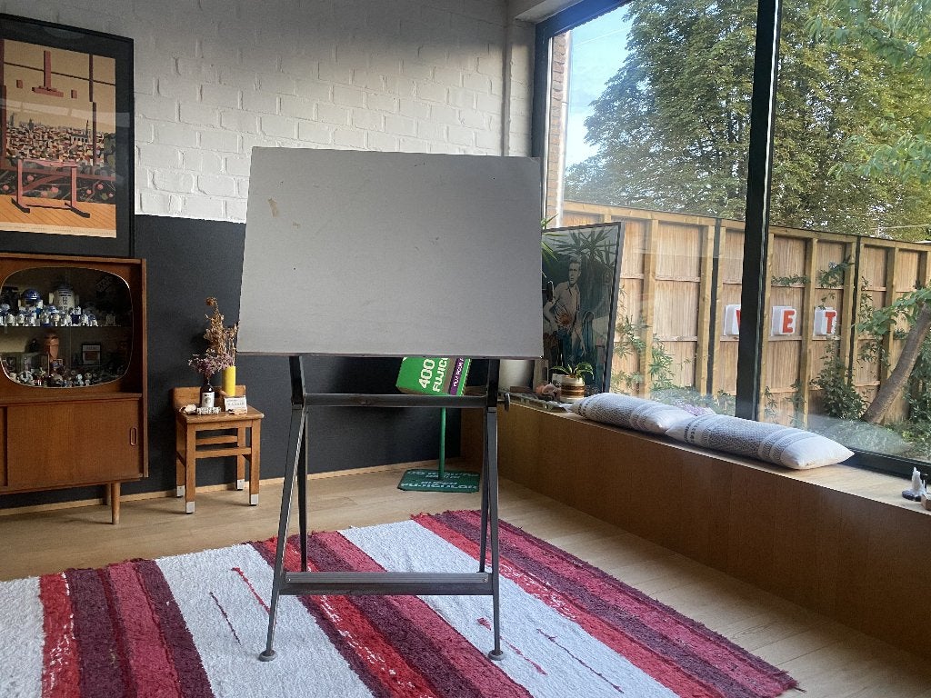 Friso Kramer tekentafel vintage, Ophalen, Zit-sta bureau, Gebruikt, Metaal
