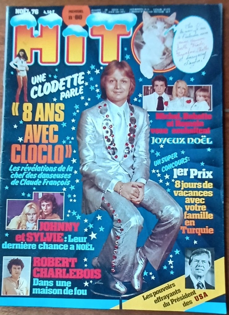HIT/ dec 1976/ Cloclo/Johnny/ Sylvie/ Coluche/Oswaldo Piazza, Enlèvement ou Envoi, Journal ou Magazine