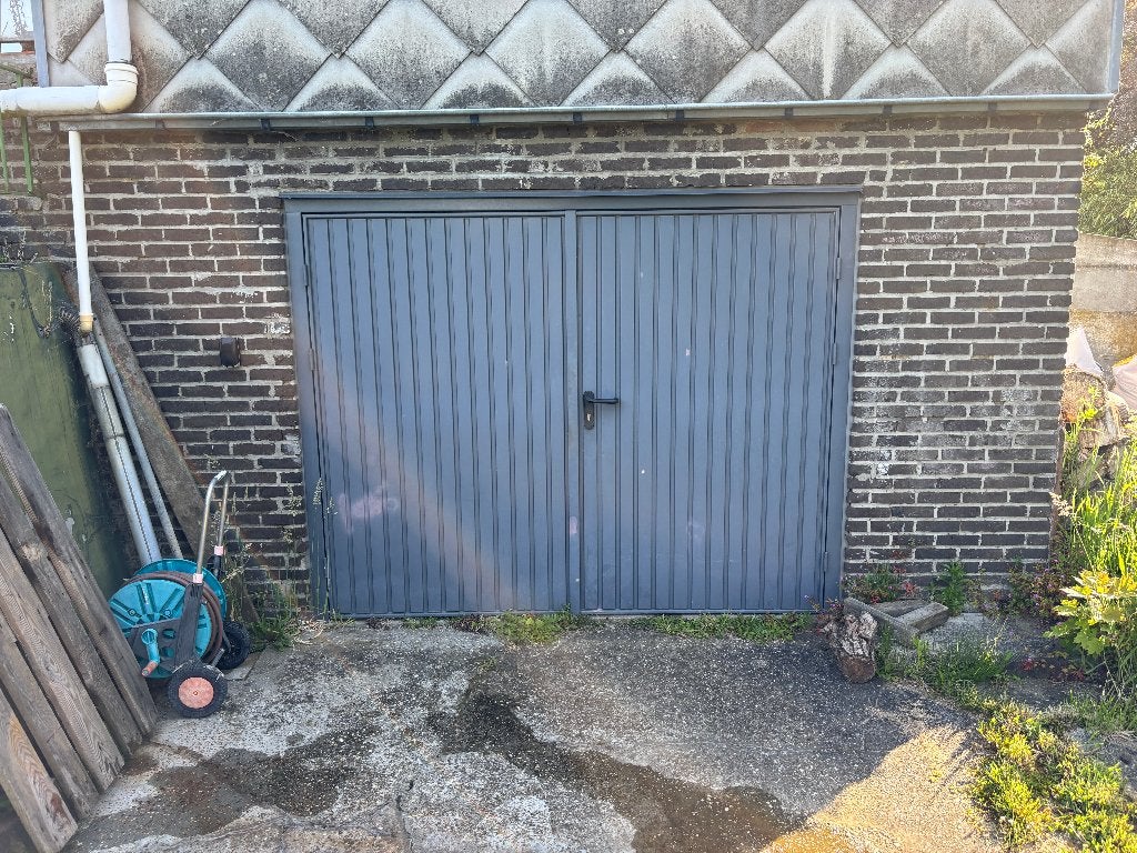 Porte de garage Hörmann N80 à 2 vantaux, 200 cm ou plus, Portail battant, Acier, Utilisé