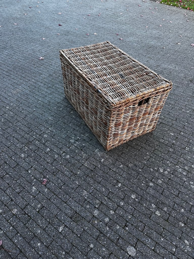 rieten mand, Huis en Inrichting, Ophalen, Gevlochten, Mand, Zo goed als nieuw