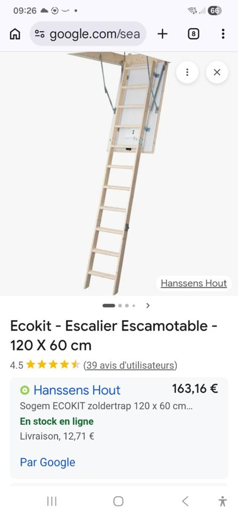 Escalier escamotable, Doe-het-zelf en Bouw, Ladders en Trappen, Trap