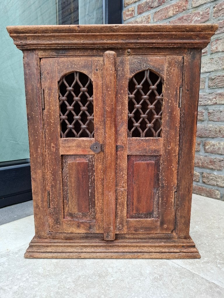 Petite armoire ancienne suspendue CHÊNE, Avec porte(s), Moins de 25 cm, Enlèvement, Utilisé