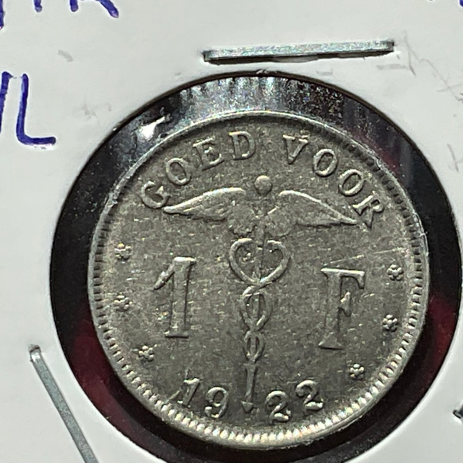 Belgique - Belle pièce 1 Bef Nr - 1922, Envoi, Monnaie en vrac