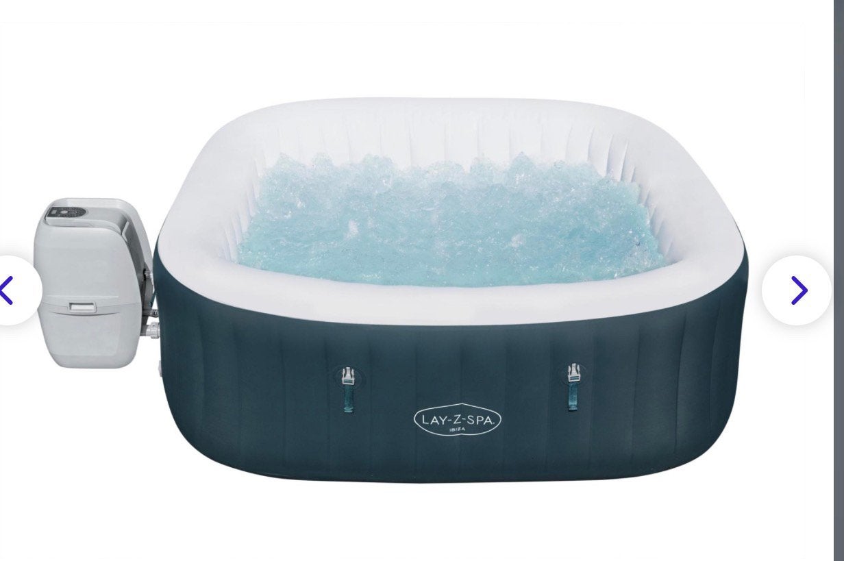 Bubbelbad Lay-z-spa ibiza 180x180x60 opblaasbaar vierkant, Ophalen, Zo goed als nieuw, Opblaasbaar