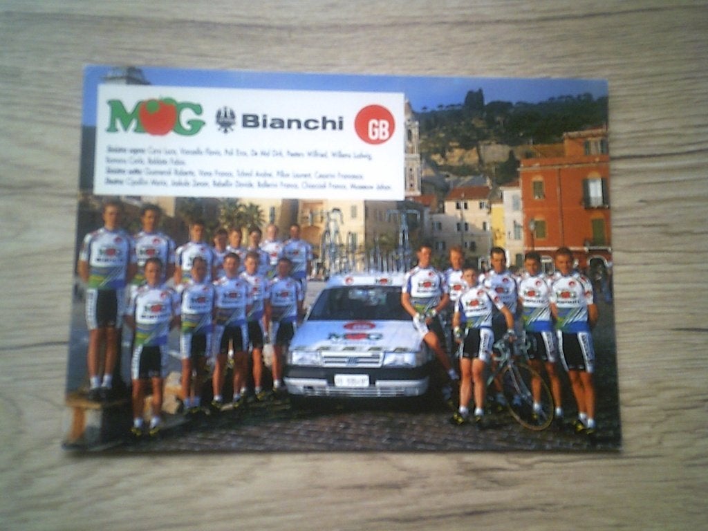 l'équipe MG Bianchi GB 1992 - Bomans, Willems, Cipolini,, Collections, Enlèvement ou Envoi, 1980 à nos jours, Non affranchie, Sports et Jeux