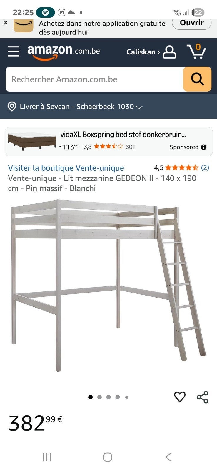 Lit 140 en Mezzanine.Avec lattes, Enlèvement, 140 cm