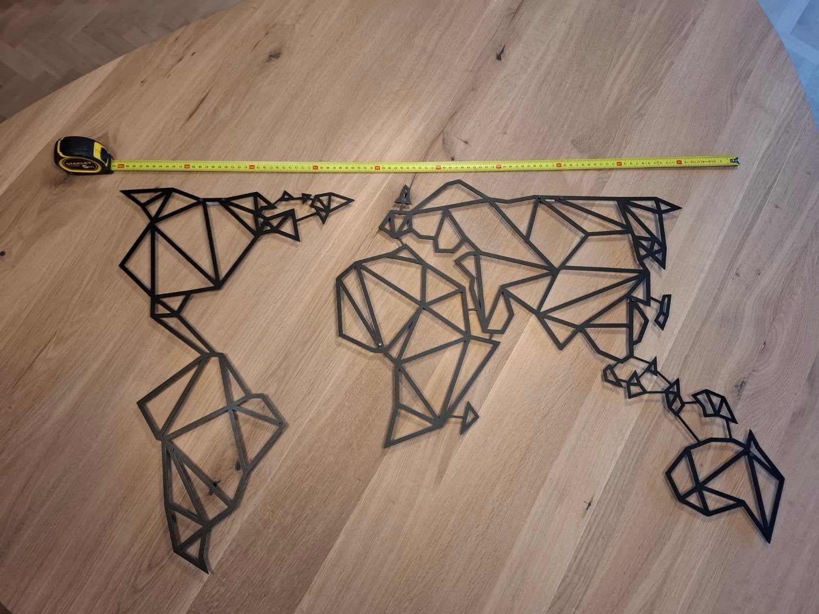 Wereldkaart zwart staal 60cm x 100cm, Ophalen