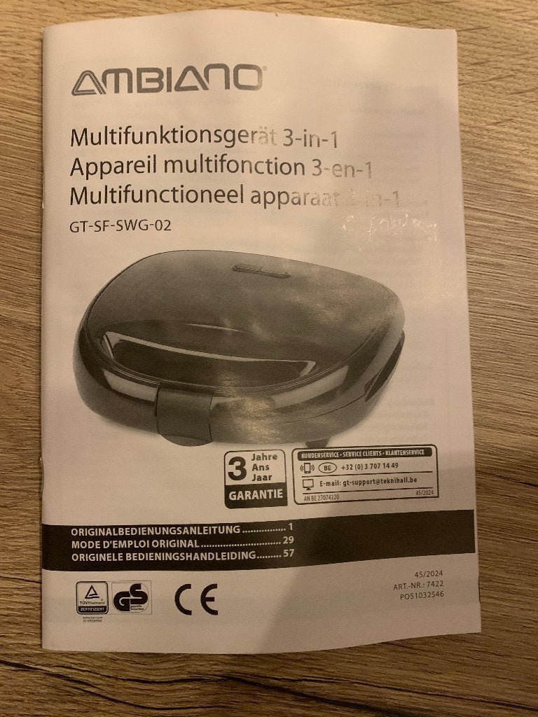 Multifunctioneel apparaat, Ophalen, Uitneembare platen, Nieuw