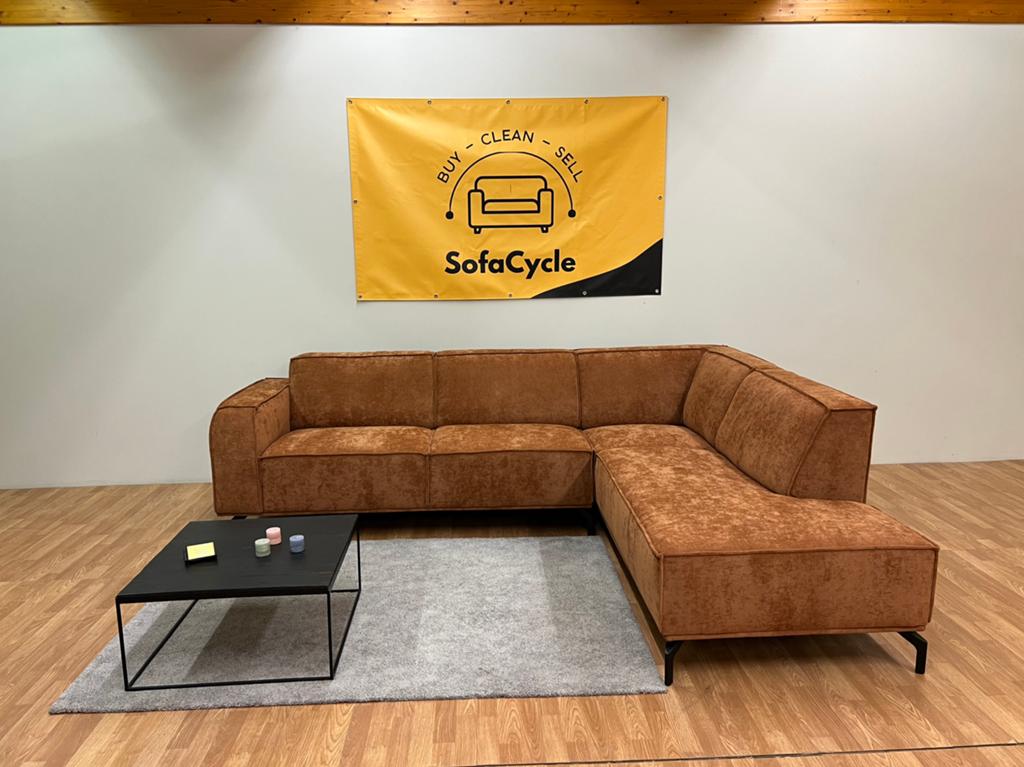 OVERSTOCK Calvaro hoekzetel – roestbruin, warm en stijlvol, Nieuw, Ophalen of Verzenden, SofaCycle, Info@sofacycle.be