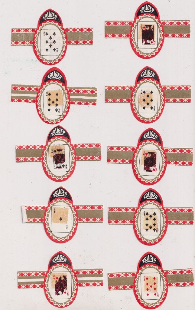 Kruger Bier – 10 Sigarenbandjes, Verzamelen, Ophalen of Verzenden, Gebruikt, Overige typen, Overige merken