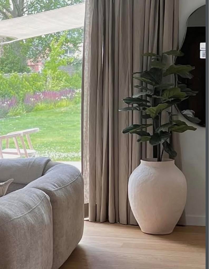 Grote vaas (papier mache) en valse plant, Ophalen