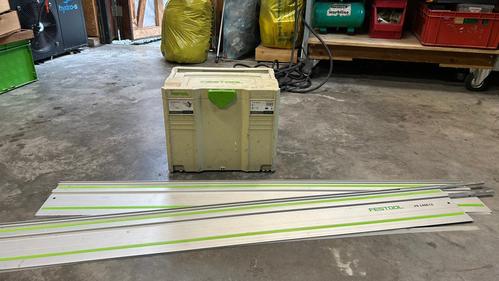 Festool TS 55 EBQ-Plus invalzaag + 2 geleiderails in box, Ophalen, Gebruikt, Invalzaag, Festfool
