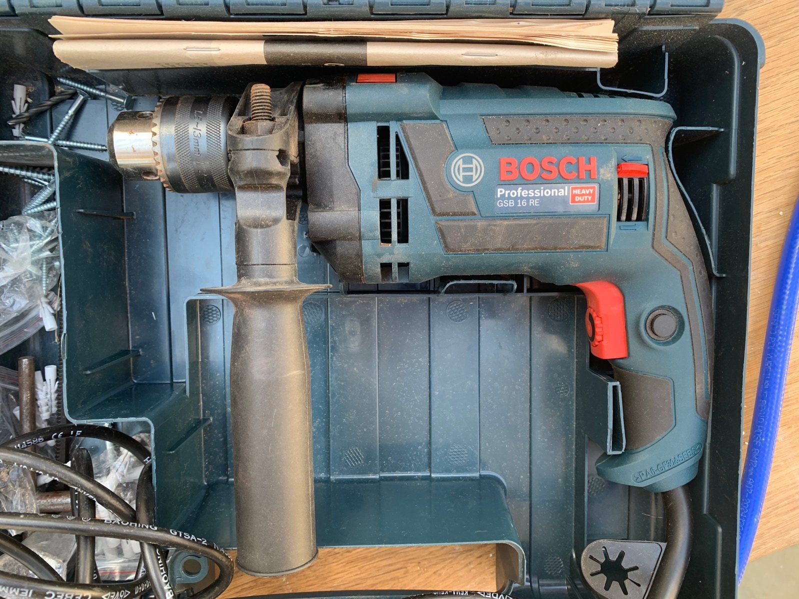 Bosch boormachine GSB 16RE, Doe-het-zelf en Bouw, Variabele snelheid, Ophalen, Boormachine, Gebruikt