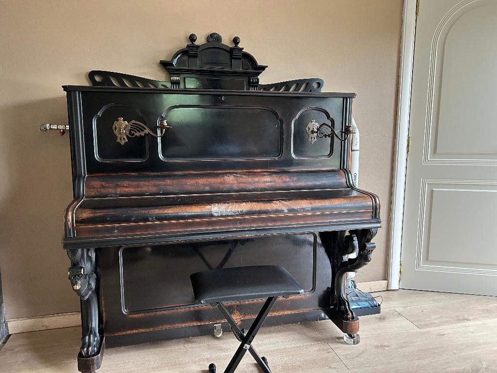 Antieke Piano Gratis, Muziek en Instrumenten, Piano's, Gebruikt, Piano, Ophalen