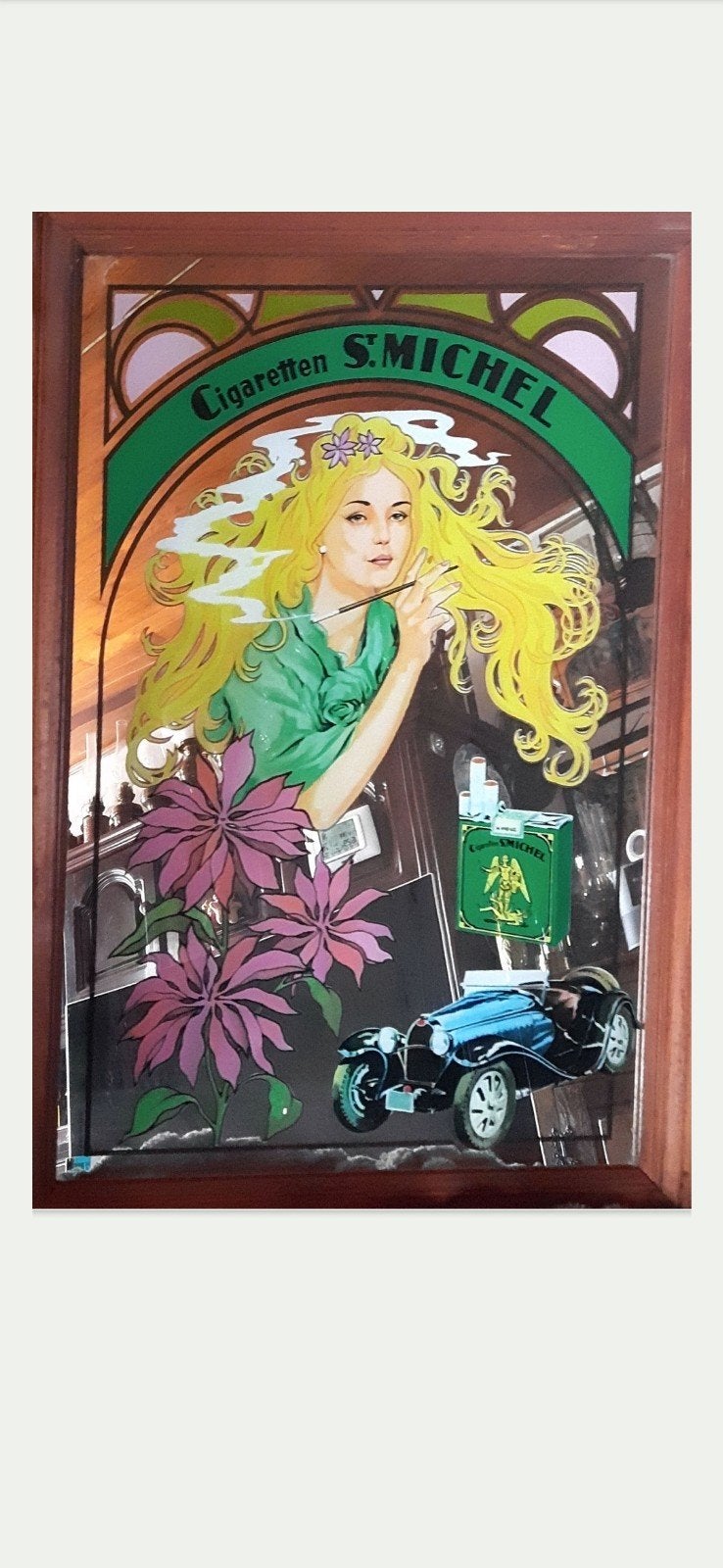 Retro reclame spiegel van St Michel, Verzamelen, Ophalen