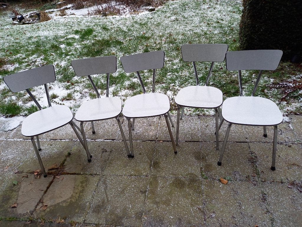 Chaise en formica, Maison & Meubles, Chaises, Enlèvement, Utilisé, Gris, Cinq, Six Chaises ou plus