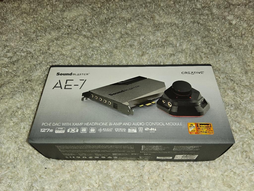 Nieuwe Sound Blaster AE7 PCIe-geluidskaart, Computers en Software, Ophalen, Nieuw, Intern, E-mu   creative