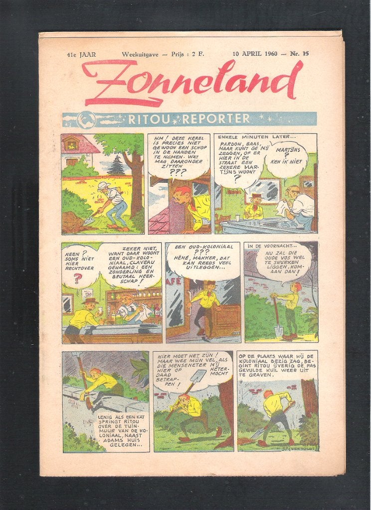 ZONNELAND 10 April 1960 Nr. 15  -  RITOU REPORTER, Enlèvement ou Envoi, Utilisé
