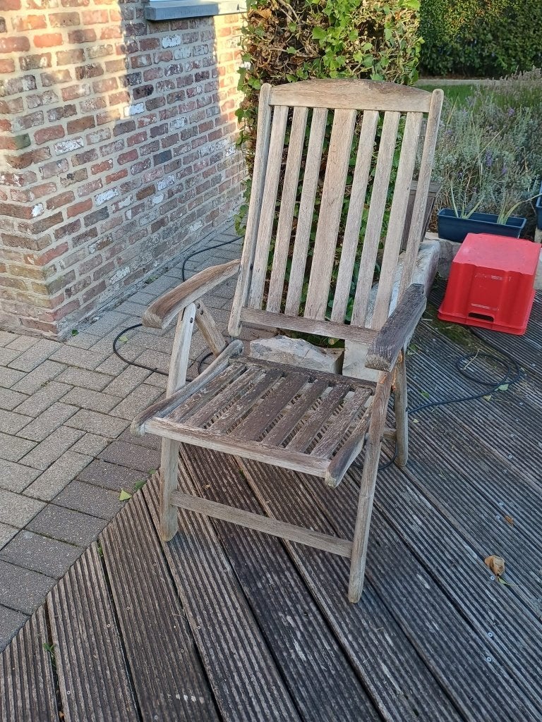 Tuinstoelen teak , 4 stuks, Jardin & Terrasse, Enlèvement, Utilisé, Bois, Pliant