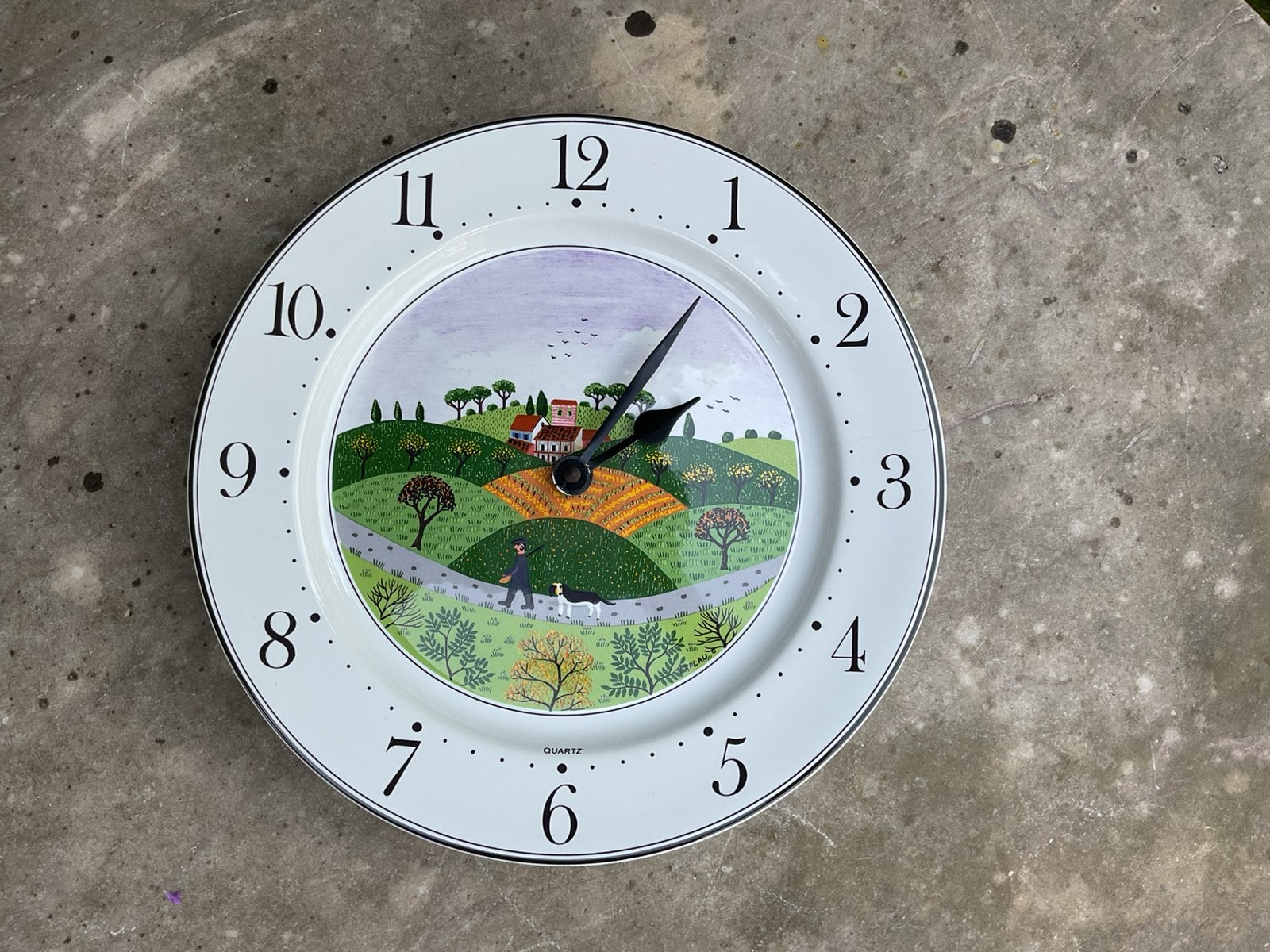 Vintage muurklok Villeroy & Boch decor Design Naïf - werkt!, Ophalen of Verzenden